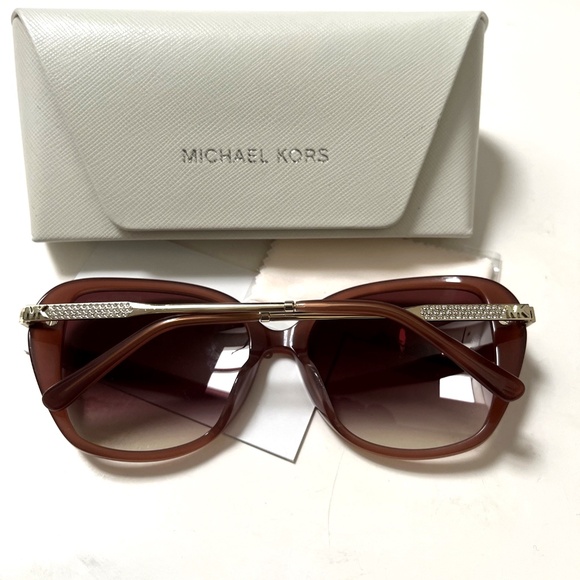 New in Case Original MICHAEL KORS Flatiron Sunglasses Rhinestones Pink MK2185BU - Picture 3 of 10